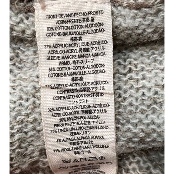 Free People Boho Open Knit Peplum Hem Sweater Tunic Brown Beige Taupe Size S - Picture 9 of 12